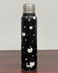画像3: 【ポイント20倍】テキスタイルサーモボトル　2100740　コーラスねこブラック (3)