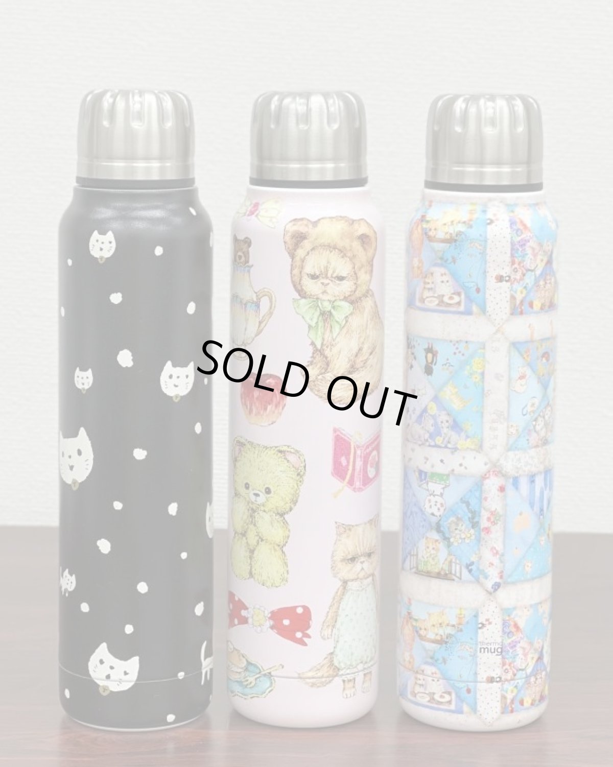 画像5: 【即納】テキスタイルサーモボトル　2100740　コーラスねこブラック (5)