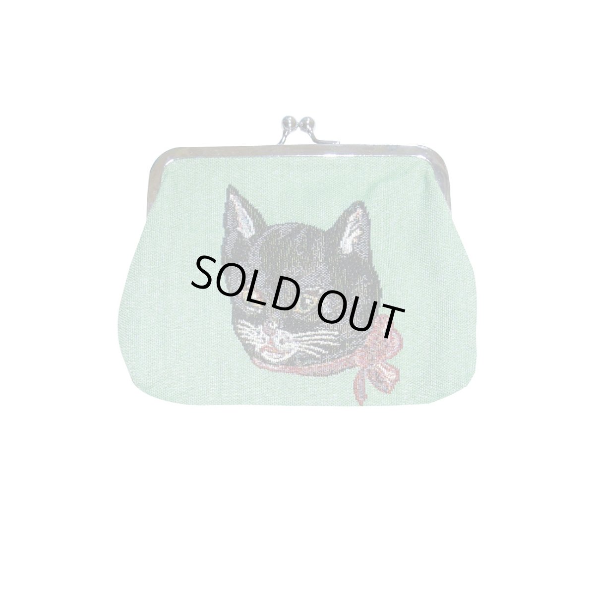 画像1: Nathalie Lete Animal Face Purse（がま口ポーチ）ブラックキャット　NL455 (1)