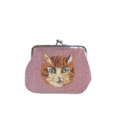 画像1: Nathalie Lete Animal Face Purse（がま口ポーチ）キャット　NL454 (1)