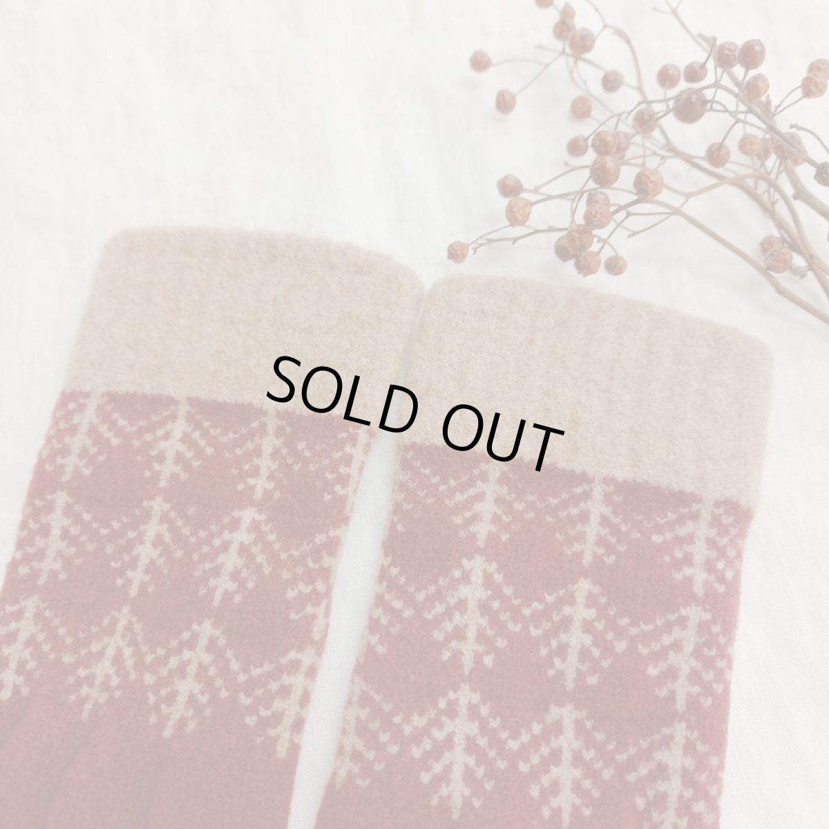 画像4: Humming bird　あったかグローブ　ノルディックツリー　ワイン (4)