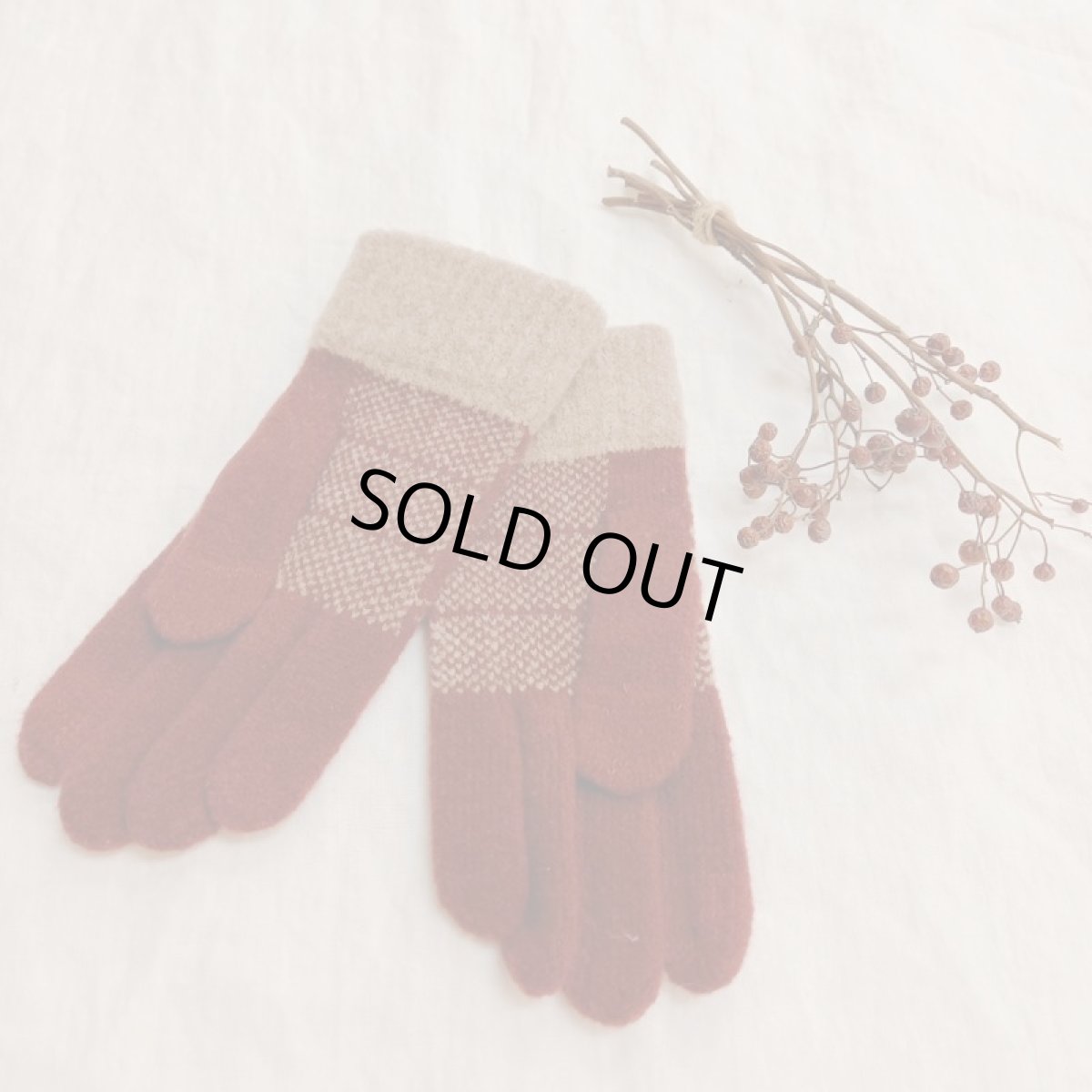 画像3: Humming bird　あったかグローブ　ノルディックツリー　ワイン (3)