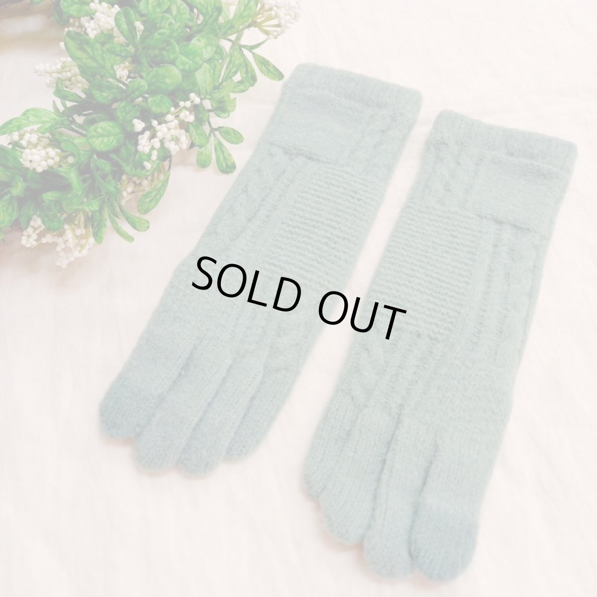 画像2: Humming bird　あったかグローブミディアム　杢ミント (2)