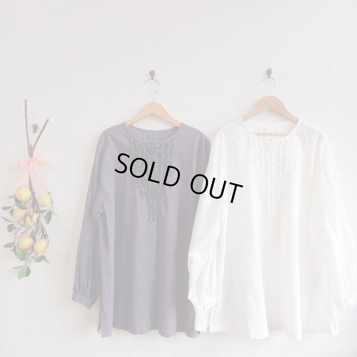 画像6: Humming bird　オーガニックジョーゼットフリル　竹炭 (6)