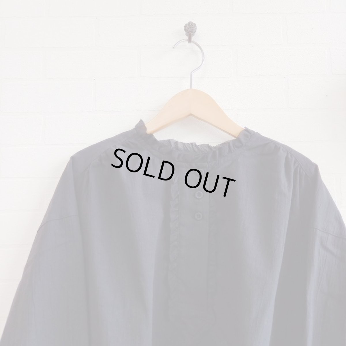 画像2: Humming bird オーガニックジョーゼットかぶり 漆黒 (2)