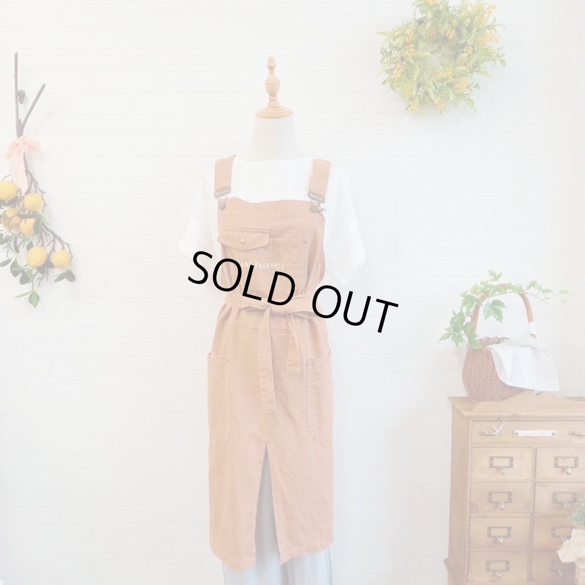 画像4: AND PACKABLE エプロン オーバーオール アンドロゴ TERRACOTTA (4)