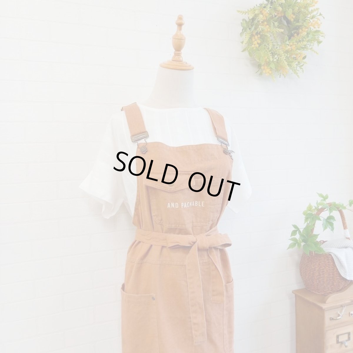 画像5: AND PACKABLE エプロン オーバーオール アンドロゴ TERRACOTTA (5)