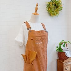 画像2: AND PACKABLE エプロン オーバーオール アンドロゴ TERRACOTTA (2)