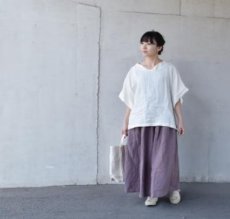 画像3: CHISHIRO　ギャザースカート　スモークパープル (3)