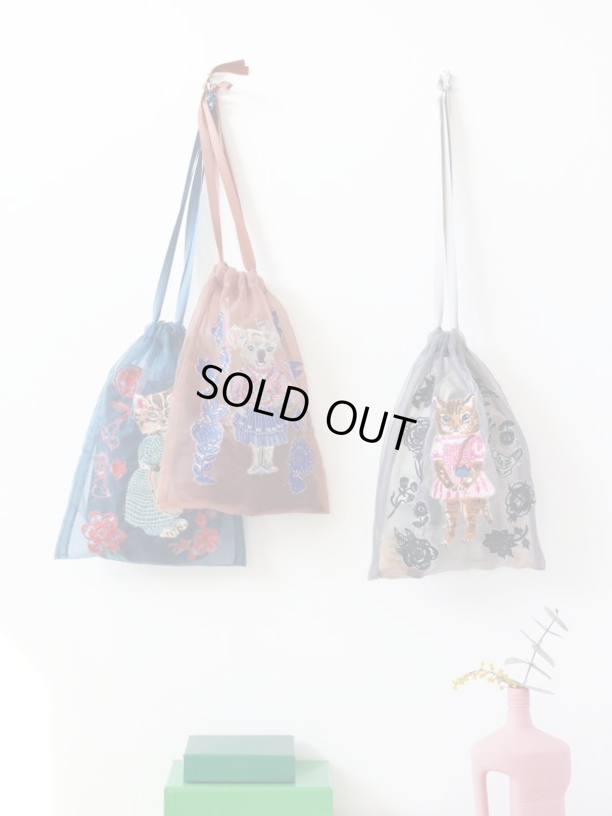 画像2: Nathalie Lete Organdy Drawstring pouch NL813 (2)