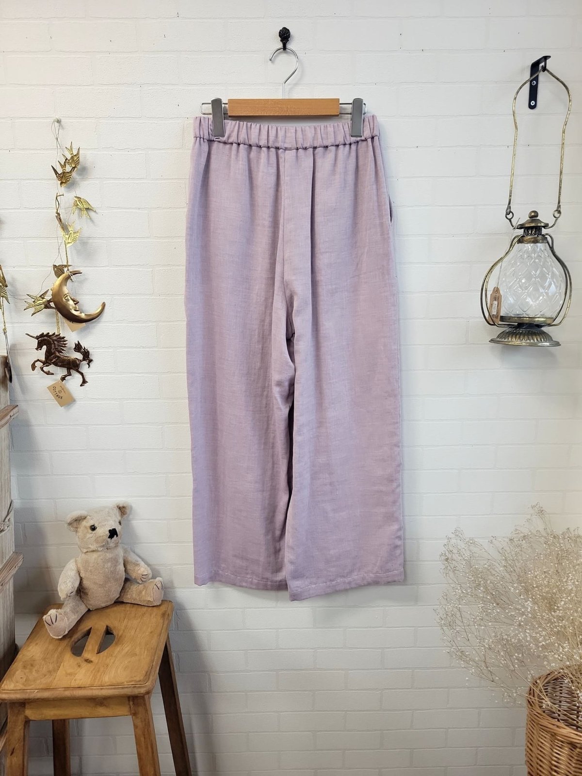 画像2: Humming bird　　オーガニックダブルガーゼワイドパンツ(M) (2)