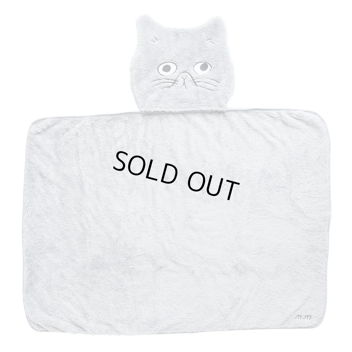 画像1: 松尾ミユキ Cat Face Blanket Light Gray MM762 (1)