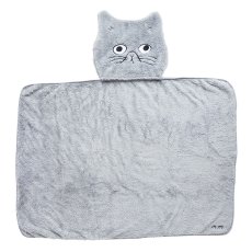 画像1: 松尾ミユキ Cat Face Blanket Light Gray　MM762 (1)