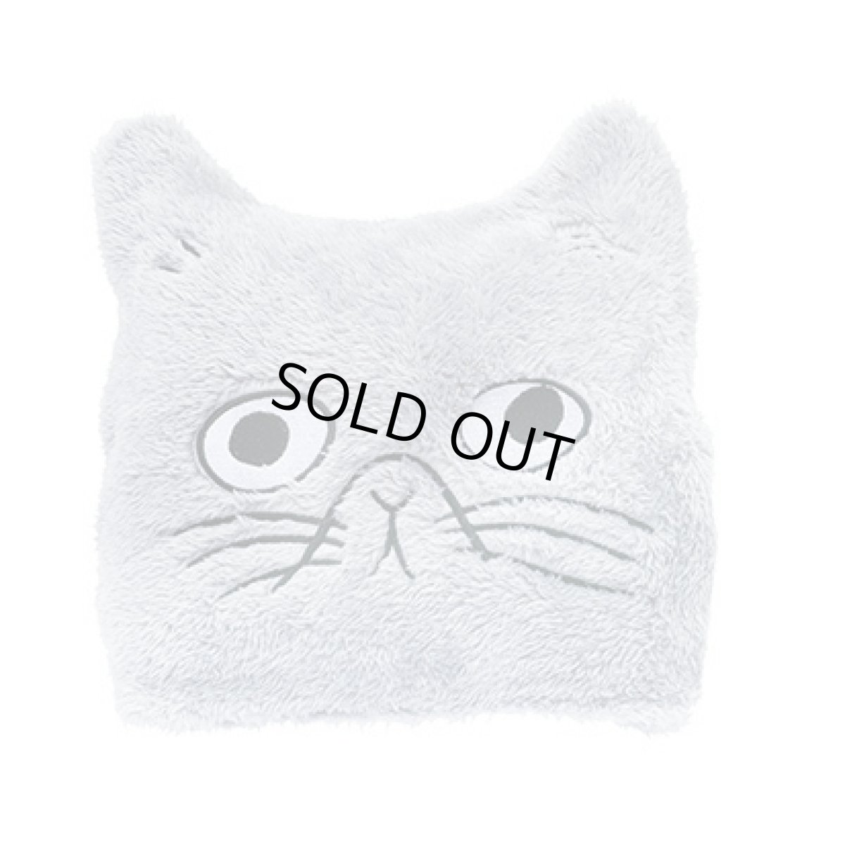 画像2: 松尾ミユキ Cat Face Blanket Light Gray MM762 (2)