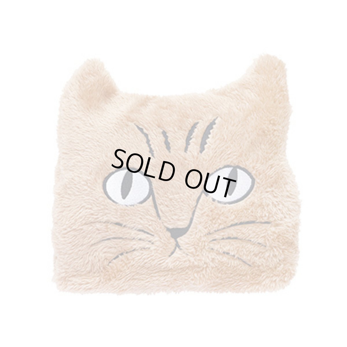 画像2: 松尾ミユキ Cat Face Blanket Beige　MM761 (2)