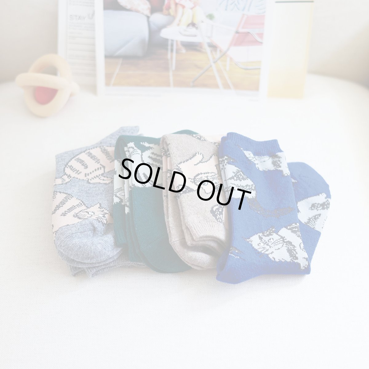 画像2: 松尾ミユキ　Cat Wool blend socks Kijitora　MM734 (2)