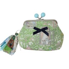 画像1: 【ハンドメイド】yukiemonがま口ポーチ　R681 (1)