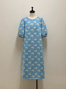 画像1: 【6月上旬〜6月中旬】スワンジャガードワンピース（3L）5610360 (1)