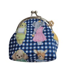 画像1: 【ハンドメイド】yukiemonがま口ポーチ(小)　R704 (1)