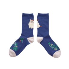 画像1: 松尾ミユキ Back Cat socks Momo MM041 (1)