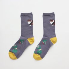 画像2: 松尾ミユキ Back Cat socks Mugi MM043 (2)