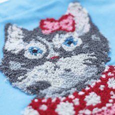 画像2: Nathalie Lete Fluffy Rectangle tote bag Gray cat NL042 (2)