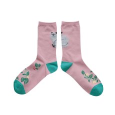 画像1: 松尾ミユキ Back Cat socks Leo MM042 (1)
