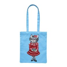 画像1: Nathalie Lete Fluffy Rectangle tote bag Gray cat NL042 (1)