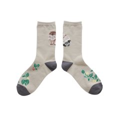 画像1: 松尾ミユキ Back Cat socks Lin MM044 (1)