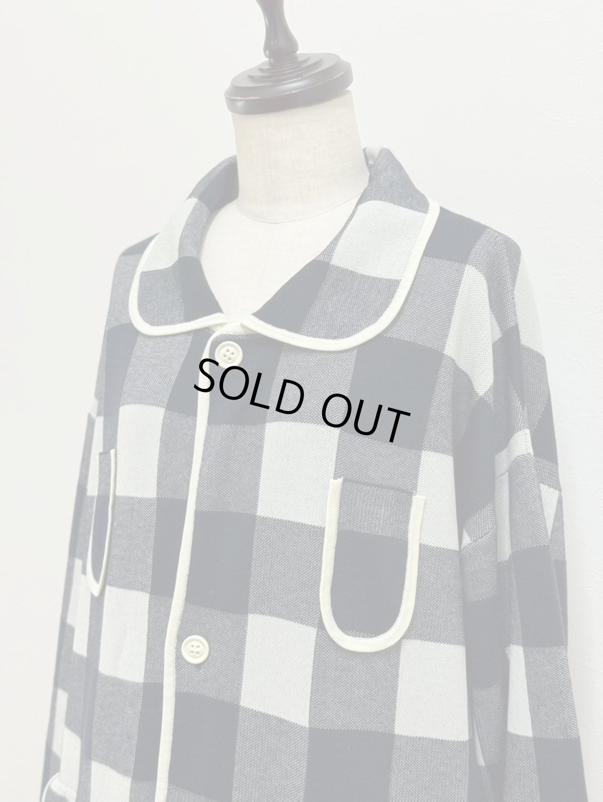 画像2: 【11月上旬〜11月中旬】ギンガムたっぷりコート（3L）5625020 (2)