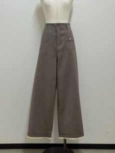 画像1: 【10月中旬〜10月下旬】リボンチャームデニムパンツ（3L）5645040 (1)