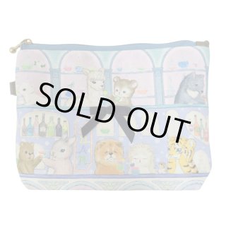 感謝価格　新作　ユキエモン　台形BOXポーチ　16cmファスナー使用 L字ファスナー型ポーチ ユキエモン 花の木 通帳ケース お薬手帳