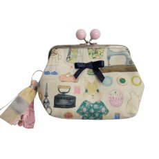 画像1: 【ハンドメイド】yukiemonがま口ポーチ　Y-9 (1)