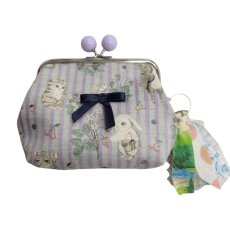画像1: 【ハンドメイド】yukiemonがま口ポーチ　Y-5 (1)
