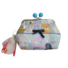 画像1: 【ハンドメイド】yukiemonがま口ポーチ　Y-2 (1)