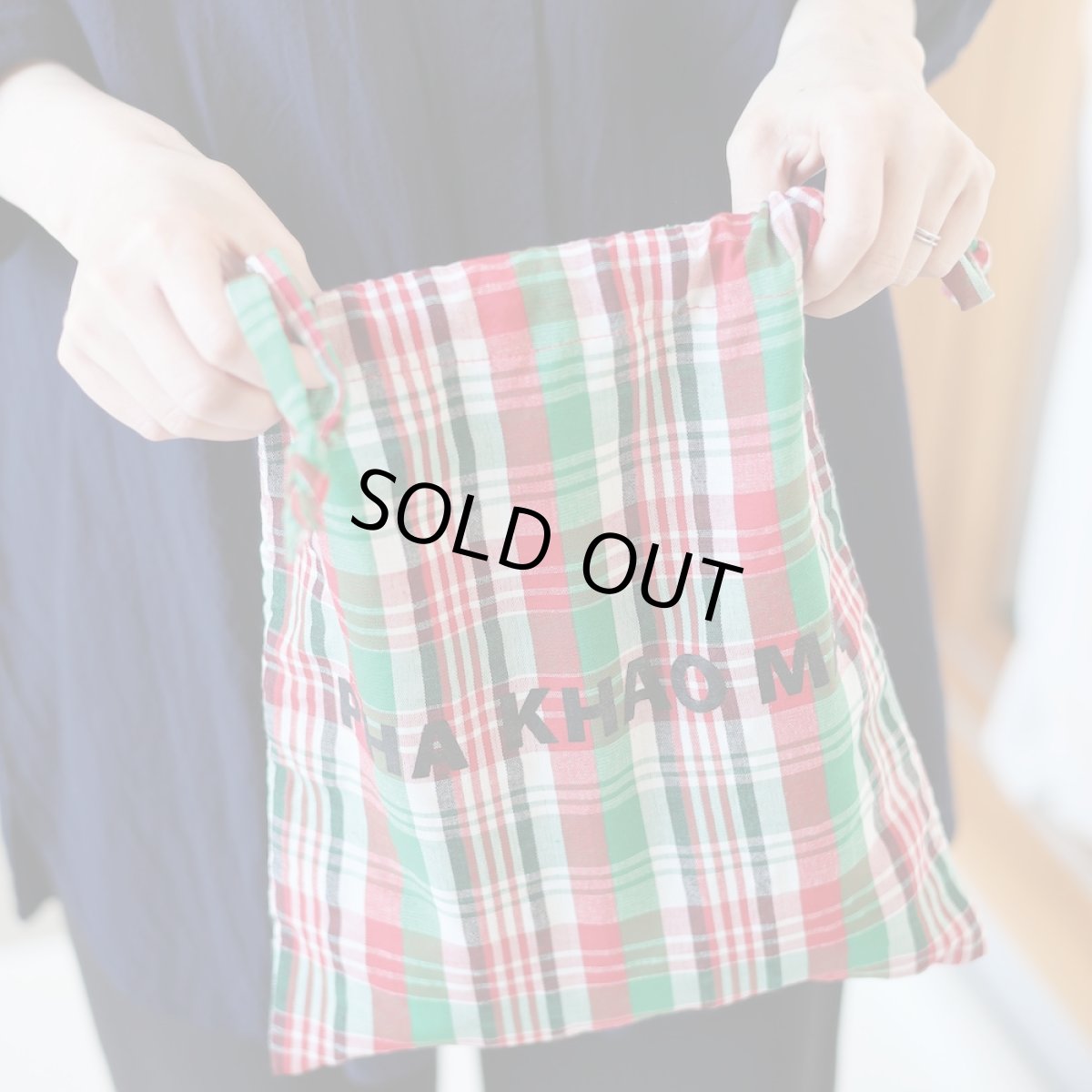画像6: PHA KHAO MA Drawstring bag RD×GR (6)