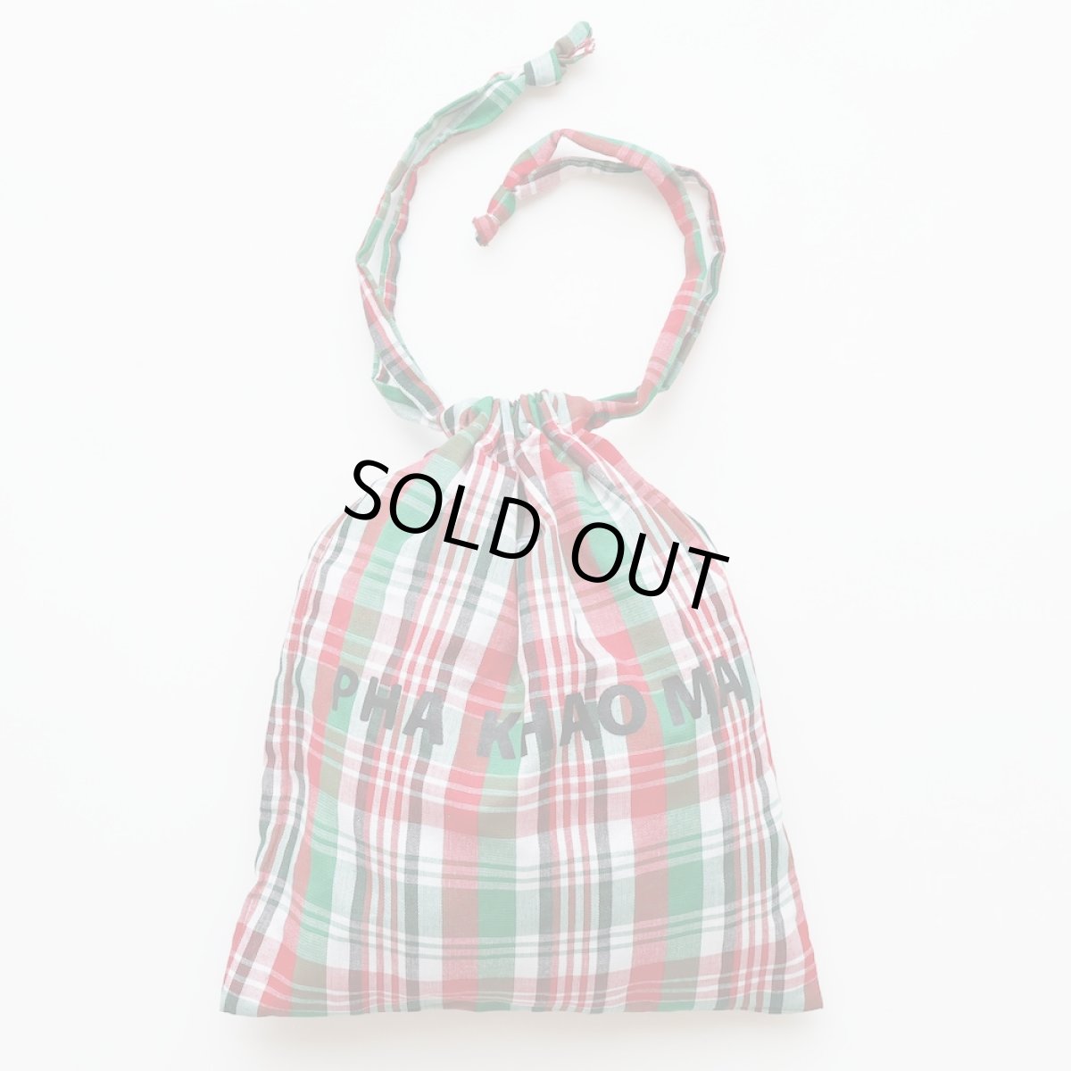 画像1: PHA KHAO MA Drawstring bag RD×GR (1)