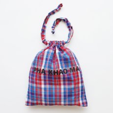画像1: PHA KHAO MA Drawstring bag RD×BL (1)