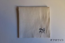 画像4: 【倉敷意匠】トラネコボンボン 小幅リネン刺繍ハンカチ (4)