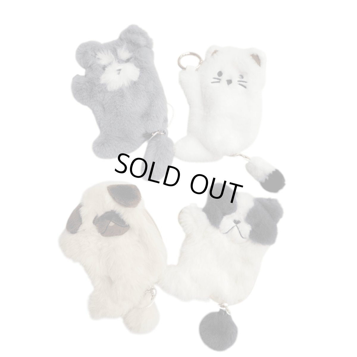 画像1: 【フラワーリング】もふもふアニマルマスコットポーチ (1)