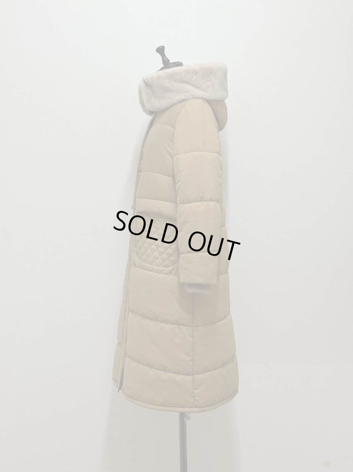 画像14: 【12月上旬〜12月中旬】ぷくぷくテキスタイルリバーロングコート（3L）5695160 (14)