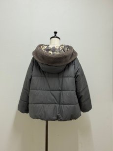 画像3: 【12月上旬〜12月中旬】ぷくぷくテキスタイルリバーコート（3L）5695140 (3)