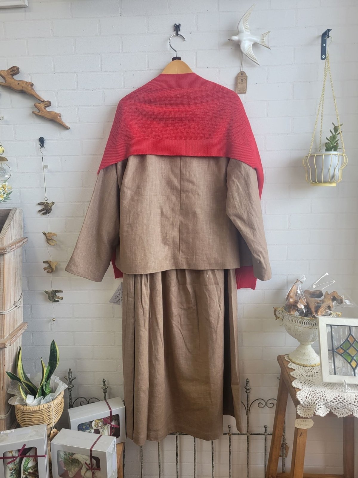 画像10: Humming bird　メリノウール100％へリンボン柄マフラー　OR (10)