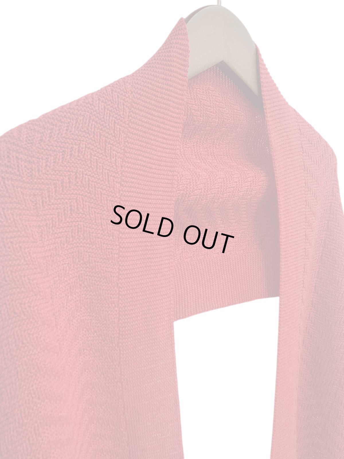 画像2: Humming bird　メリノウール100％へリンボン柄マフラー　RD (2)