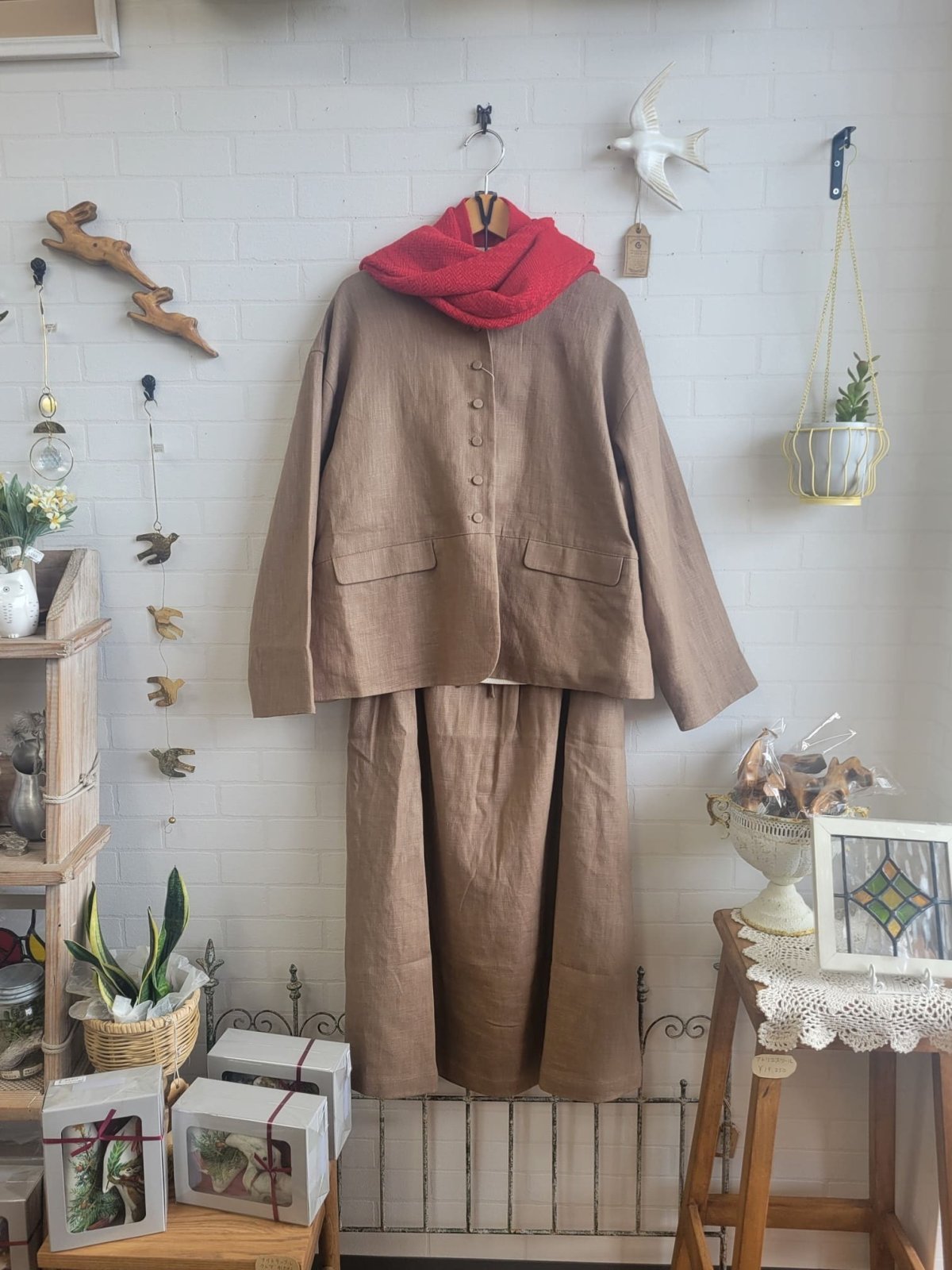 画像6: Humming bird　メリノウール100％へリンボン柄マフラー　OR (6)