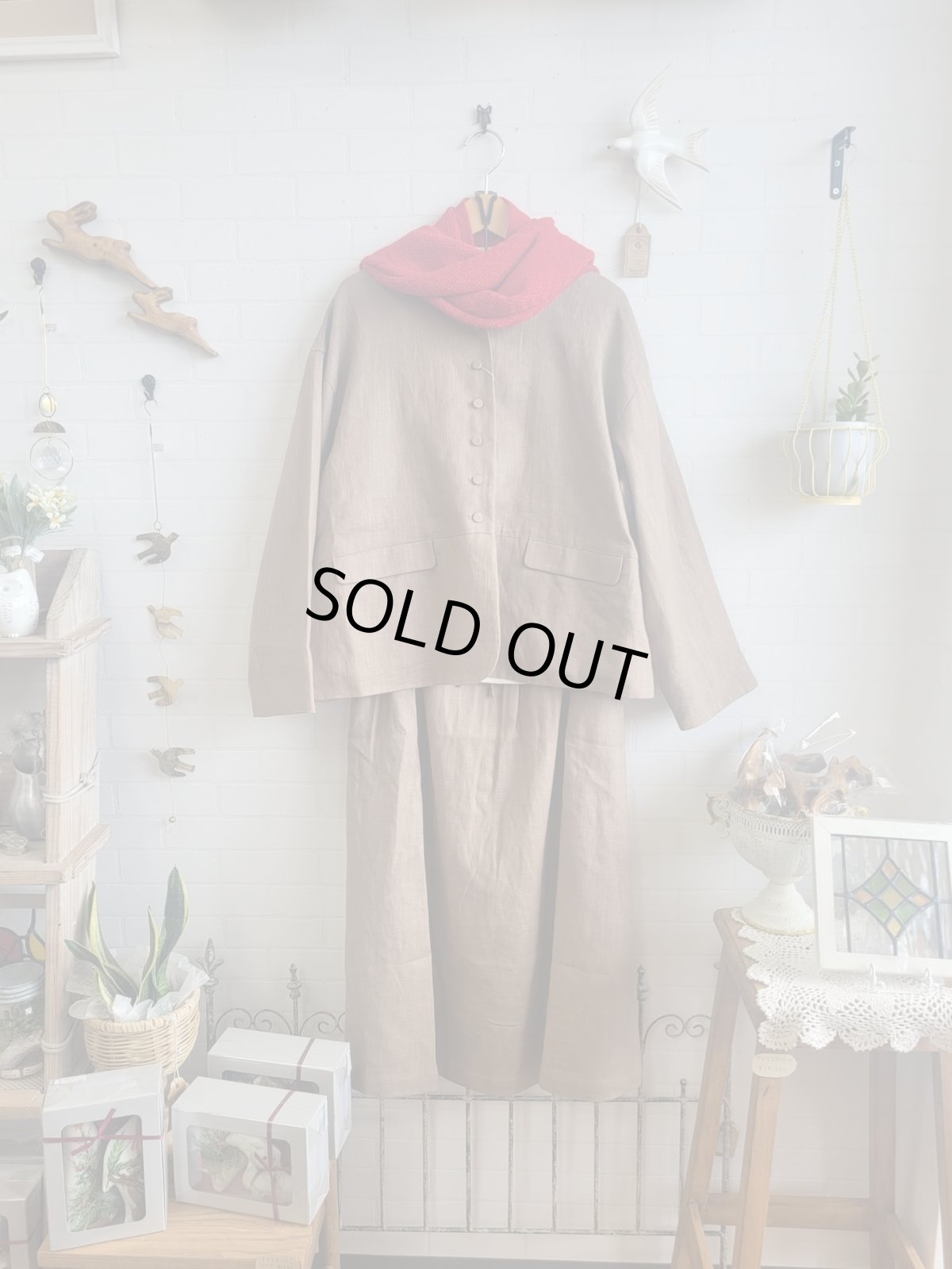 画像6: Humming bird　メリノウール100％へリンボン柄マフラー　NV (6)