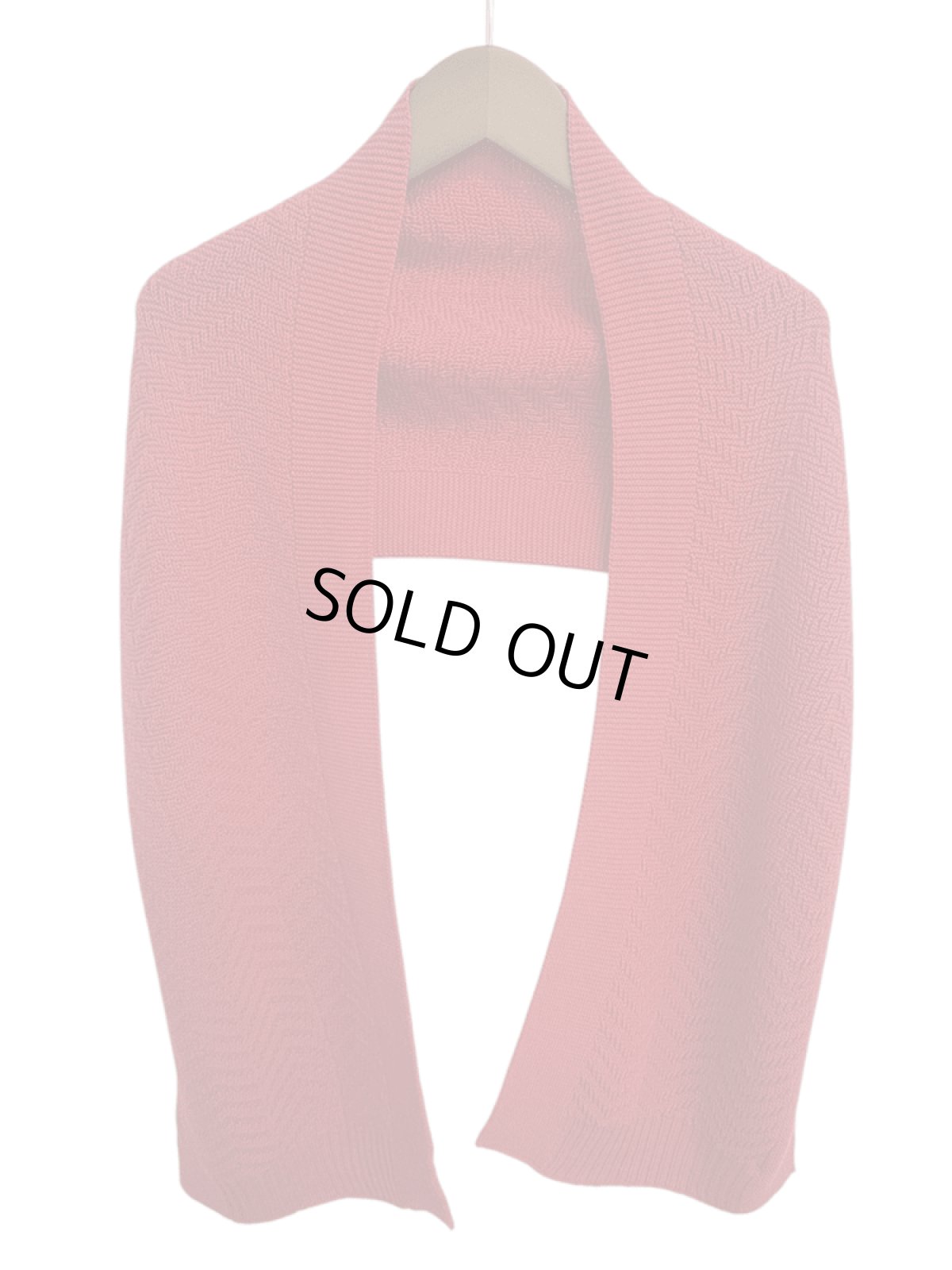 画像1: Humming bird　メリノウール100％へリンボン柄マフラー　RD (1)