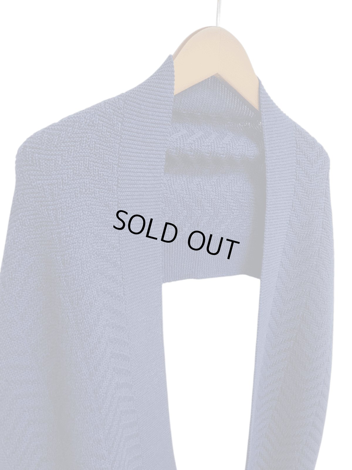 画像2: Humming bird　メリノウール100％へリンボン柄マフラー　NV (2)