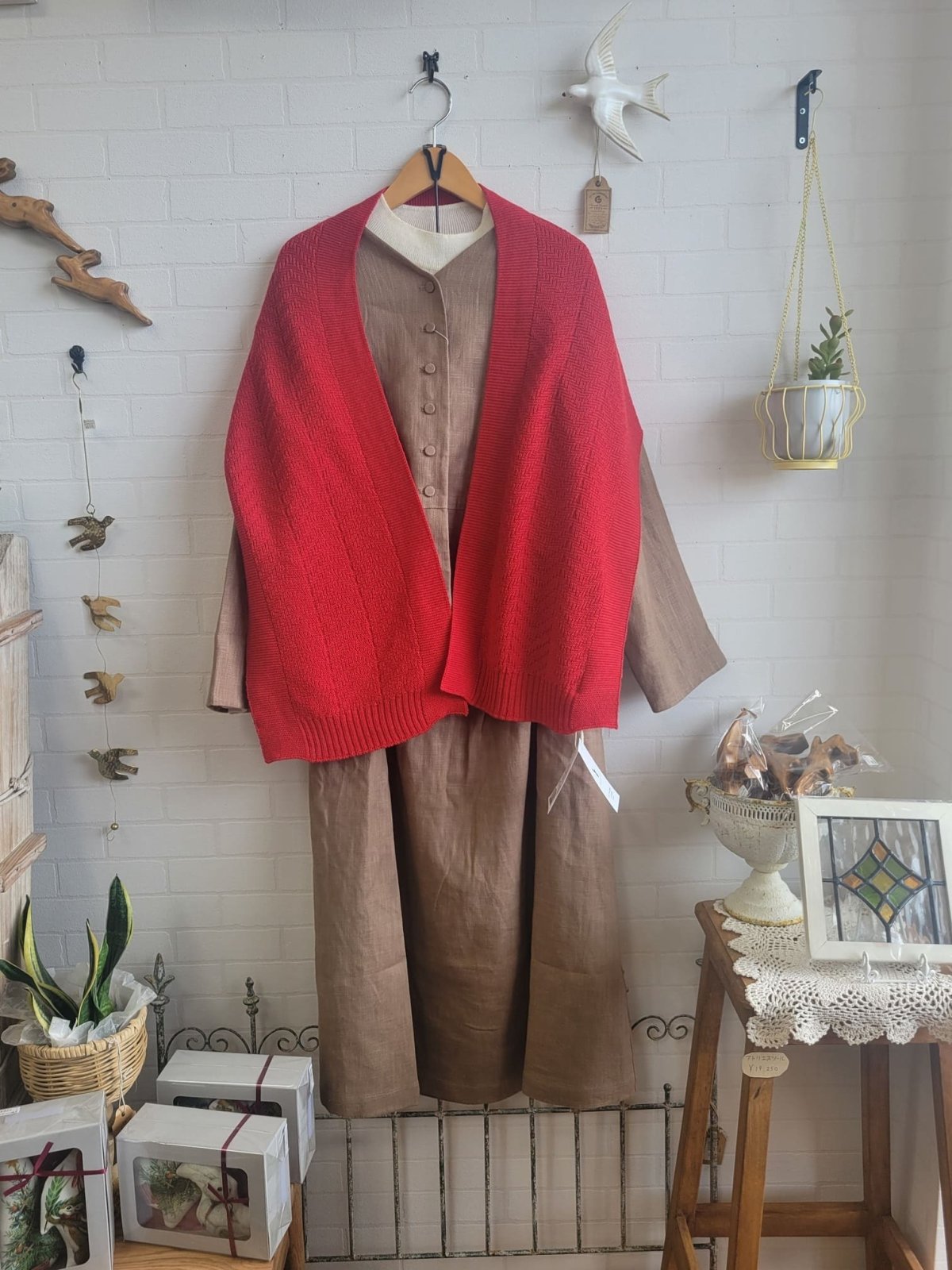 画像9: Humming bird　メリノウール100％へリンボン柄マフラー　OR (9)