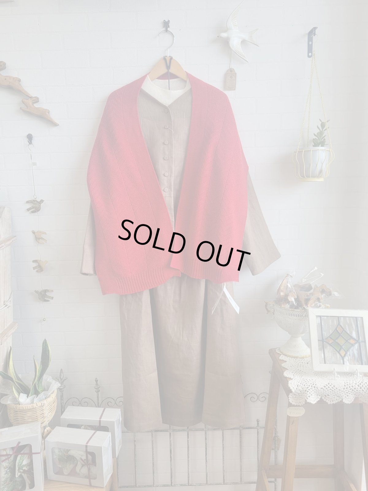 画像9: Humming bird　メリノウール100％へリンボン柄マフラー　NV (9)